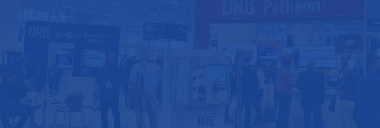 image of drb car wash show booth with a blue, semi-transparent overlay